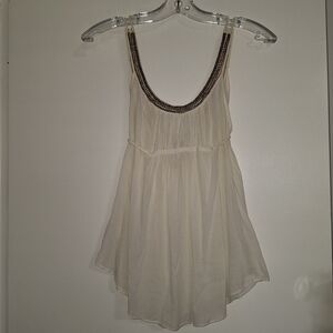 Free People Beaded Neckline Flared Hem Cami Top S